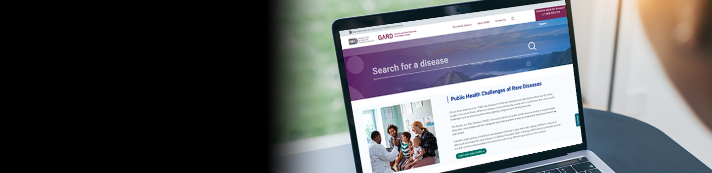 Screenshot of GARD website